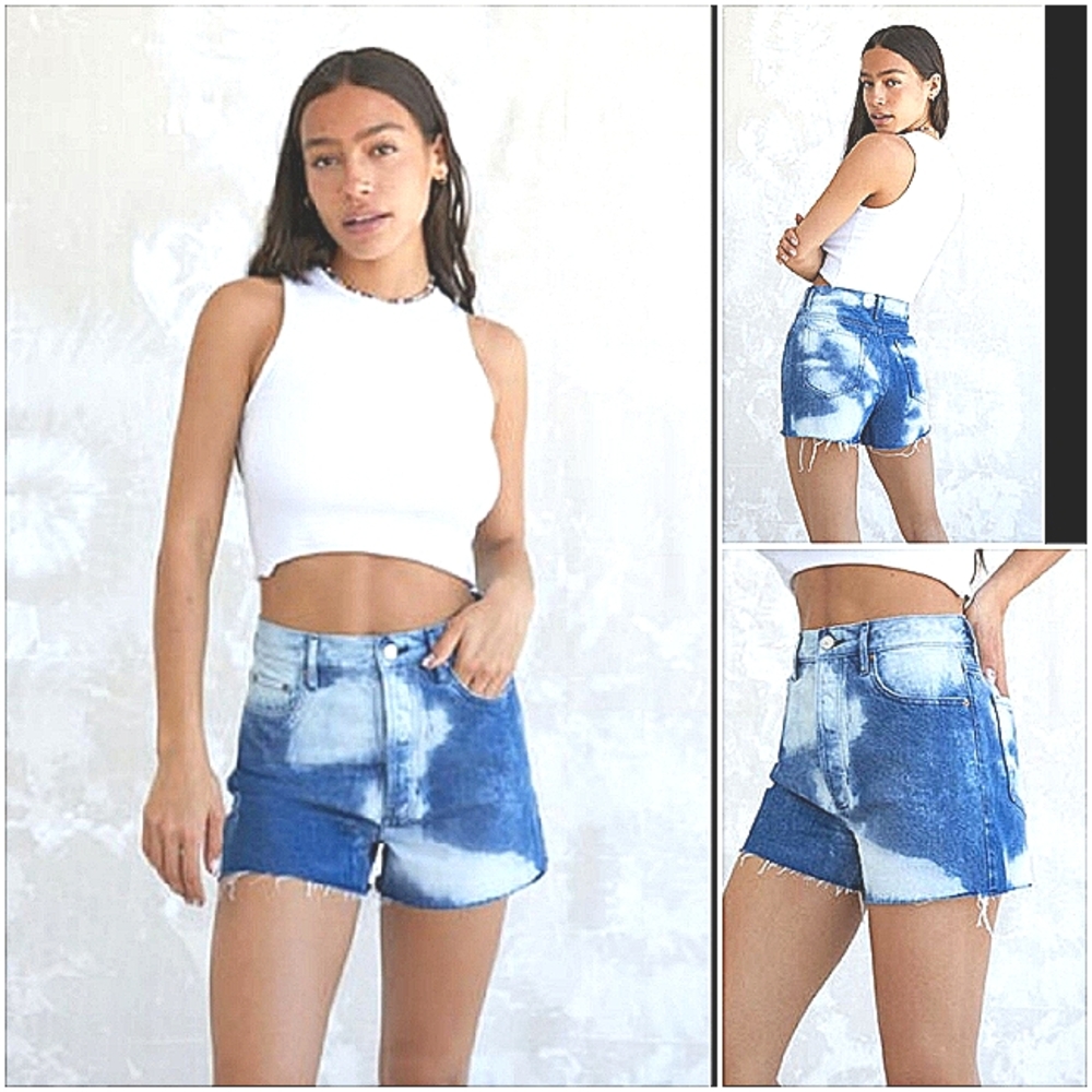 Pacsun Blue water color Ultra High rise Vintage shorts size 25 new with tags